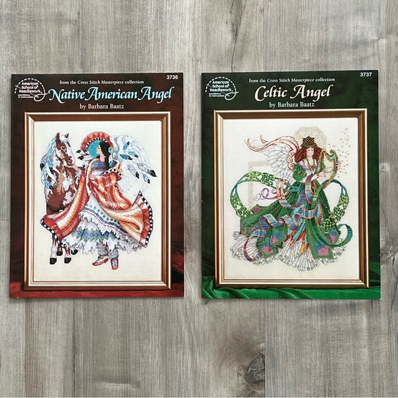 American School of Needlework Other - NWT Vintage Set of 2 Angel Counted Cross Stitch Books by Barbara Baatz